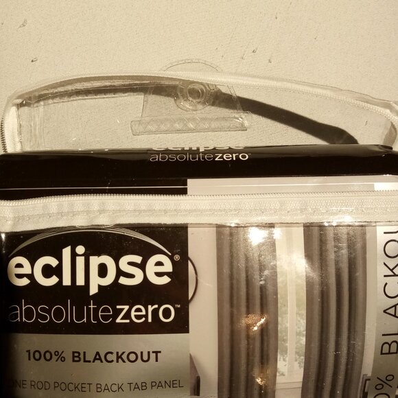 Eclipse Walken Solid Absolute Zero 100% Blackout Rod Pocket Single Window Panel - Picture 8 of 8